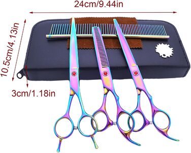 Набір для стрижки собак: професійний набір з 7 предметів з нержавіючої сталі | Стрижка собак та інших домашніх тварин