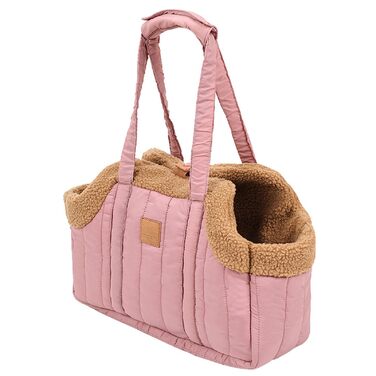 Трансформер для собак та котів, переноска для тварин з флісу, рожева (38x14x27см)