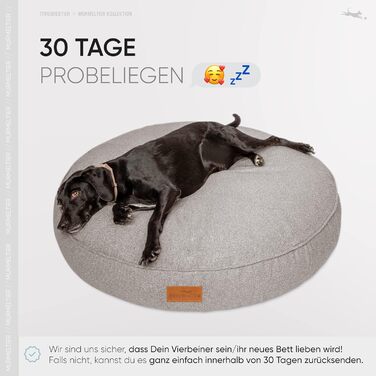 Килимок для собак Freudentier XXL круглий - Ергономічне ліжко для собак, що можна прати - М'який корзинка для собак - Виготовлено в ЄС - Килимок для собак великих собак & ліжко для собак середніх собак (темно-сірий, 100 см) ⌀ 100 см Темно-сірий