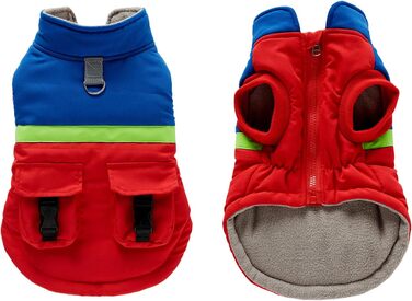 Зимовий одяг для собак YRRYGMN: тепла куртка з відбиваючими елементами, жилет для холодної погоди, для цуценят та собак середніх розмірів (L, синій принт)