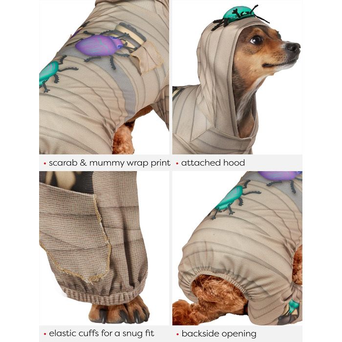 Костюм мумії для домашніх тварин Rubie's, з капюшоном, розмір XL, як на фото