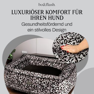 bo&flash Hundebett Boise 'Claudelle' - зручне ліжко для собак, розмір L - ліжко-софа для маленьких та великих собак, дизайн з можливістю прання, захищає суглоби, з антиковзким покриттям, Claudelle
