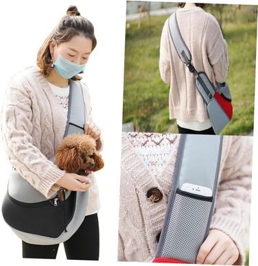 Сумка-переноска для тварин BESPORTBLE: зручна та портативна переноска для собак та котів, чорна, 45x12x30 см