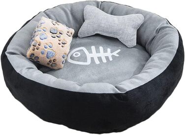 Кругле ліжко для собак та котів, сіре, діаметр 50 см