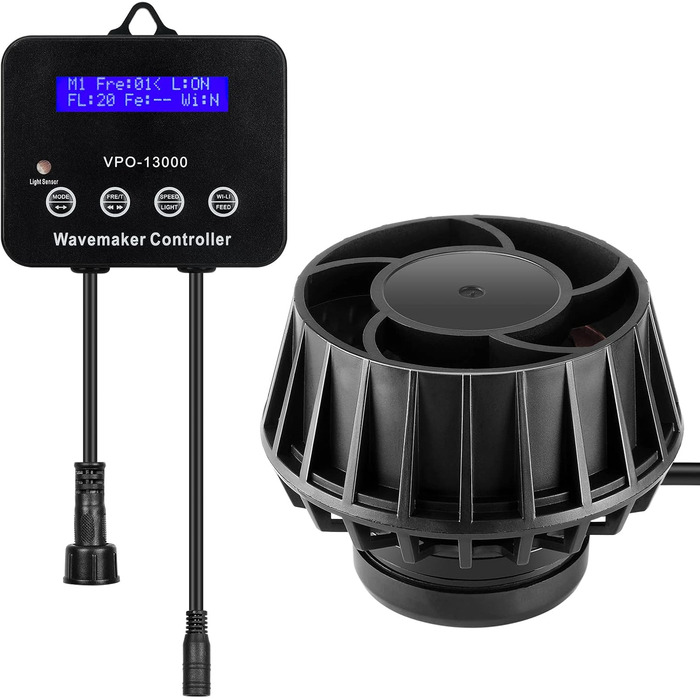 JEREPET 3400 GPH Вейвмейкер для акваріума з контролером, DC 24V, 18 Вт, магнітне кріплення, LED-дисплей