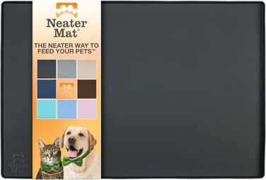 Силіконова підкладка для мисок собак і котів Neater Pet Brands, водонепроникна, захист підлоги, 81,3×61 см, чорна