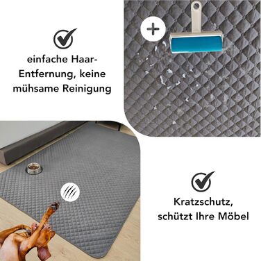 Водонепроникний плед для собак з роликом для ворсу, антиковзаюча ковдра для тварин на диван, машинне прання, 210 x 130 см, темно-сірий