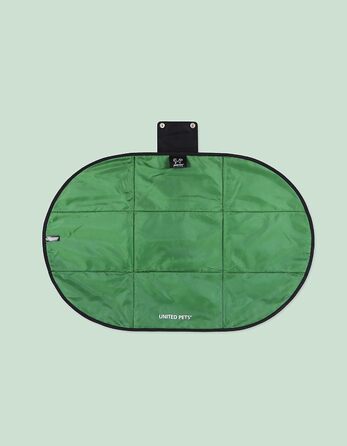 Килимок для собак United Pets Lazy Dog Mat – портативне лежання для собак, складний, для ресторану та подорожей, легкий, чорний/зелений