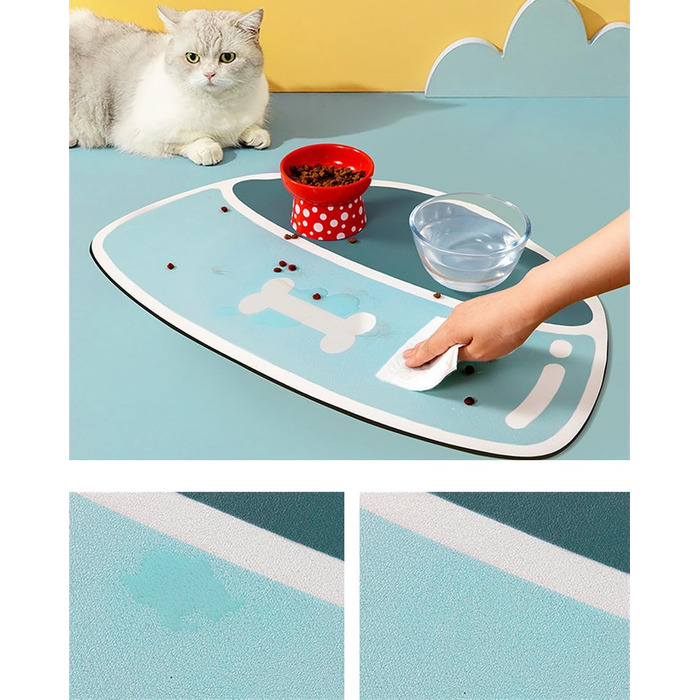 Нековзна килимок для годування собак GIBZ: водонепроникний, великий розмір 40x60 см, зелений