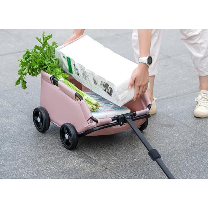 Візок для міні-тваринок, рожевий: котячий/собачий, складний, з лебідкою, EVA-колеса, 7 кг