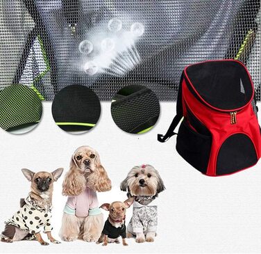 Рюкзак для собак і котів: переноска для тварин до 4 кг, ідеально для подорожей, походів та кемпінгу (червоний)