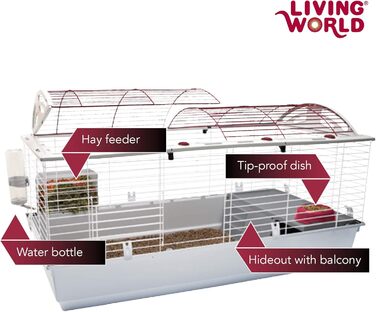 Клітка для гризунів Living World Deluxe XL, простора, для кроликів і морських свинок