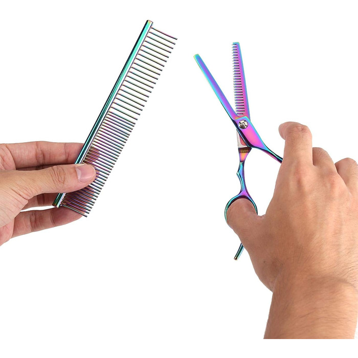 Набір професійних ножиць для грумінгу собак Restokki, нержавіюча сталь, для догляду за довгою та короткою шерстю собак, котів та інших домашніх тварин