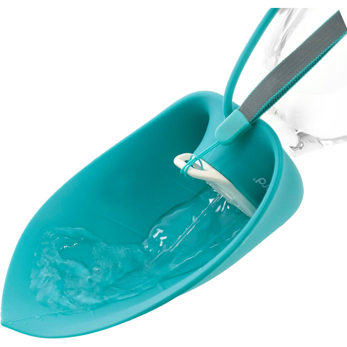 Водяний диспенсер Record з пляшкою - практичний та функціональний - силікон, 400 мл, 8 x 23 см, колір морської хвилі - для прогулянок та подорожей
