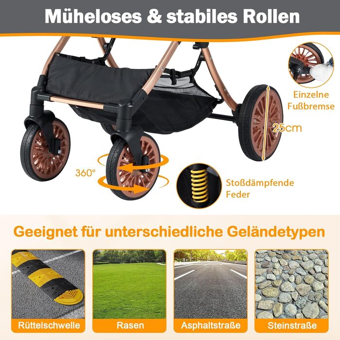 Візок для собак та котів COSTWAY 3 в 1, чорний: складна конструкція, до 25 кг, з коробкою-переноскою, сонцезахистом, корзиною та тримачем для напоїв