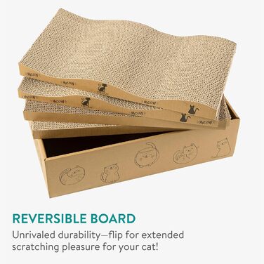 Котячий когтетоп Navaris 4-в-1 - іграшка для котів, когтеточка з картонної хвилястої гофрованої паперу, проста у збірці, багатофункціональна