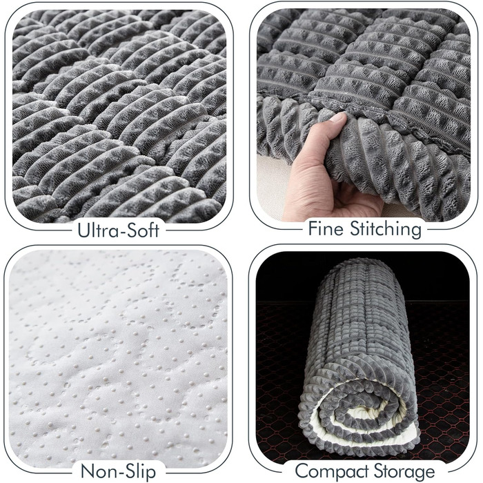 Підстилка для собак у машину, на заднє сидіння, в'язана, для подорожей, нековзна, сірого кольору (63 x 54 см)