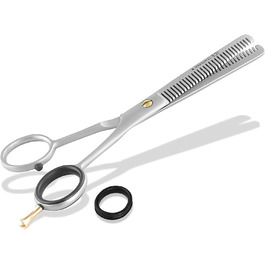 Професійна ножиця для собак, витоншування шерсті, 30 зубців, двостороння, 15.24 см, срібна