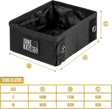 OneTigris Складаний миска для собак 0,9 л - дорожня, для подорожей, тренувань та активного відпочинку | Багаторазова упаковка