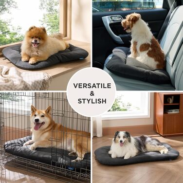 Кілимок для собак BEDSURE - м'який та зручний, 89x56 см, темно-сірий. Підходить для великих та середніх собак, з неслизькою основою.