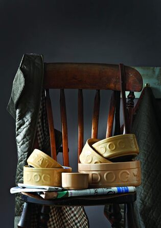 Миска для собак Mason Cash з порцеляни, з ручкою та синім написом, 15 см