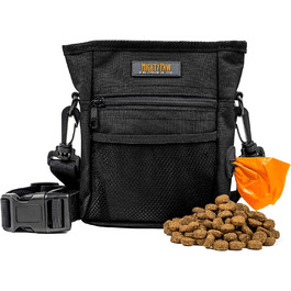 Футляр для ласощів Mighty Paw для собак, 2.0 | Сумка для тренування собак - Лотік для собак - Пет тренінг, сумка для ласощів з ремінцем - Магнітна застібка (Помаранчевий/Чорний)