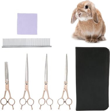 Набір для грумінгу собак LIZEALUCKY: ножиці та гребінці для догляду за шерстю собак, котів, кроликів, хом'яків. Підходить для довгої, короткої, густої та кучерявої шерсті.