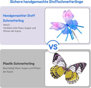 Електрична іграшка для котів GoldenSun 3-в-1: Whack-A-Mole, метелик, м'ячик. USB, 6 насадок, A-Weiß (Z 3 Schmetterling)