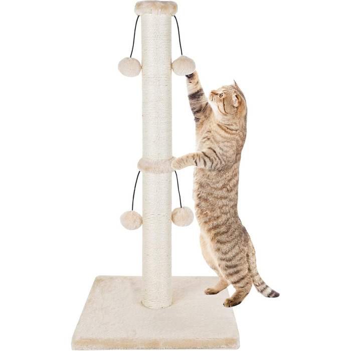 Котячий будиночок Dimaka з натурального сизалю, 73 см, 4 іграшки, для великих котів, бежевий