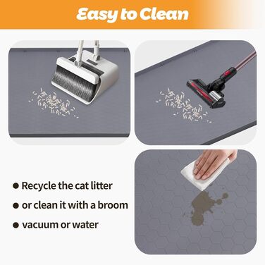 Килимок для котячого туалету Kalolary великий, силіконовий, сірий (86x56 см)