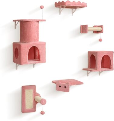 Комплекс для котів BYBYME з гамаком, ліжком та каналом, 6 предметів, рожевий