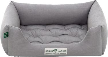 Ортопедичне ліжко для собак HOUND & NATURE Zermatt, корзина для собак середніх порід з високим бортиком, м'яке собаче ліжко з подушкою (M - 95x70 см, S | 75x60 см, світло-сірий)