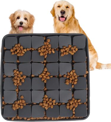 Килимок для собак VOOWO, силіконовий килимок-нюхалка для собак, миска-лежанка Slow Feeder з присосками для малих, середніх та великих собак (Сірий, маленький)