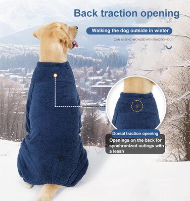 Зимовий теплий одяг для собак, боді для собак з ніжками, регульований зимовий одяг для собак, одяг для собак (червоний, M)