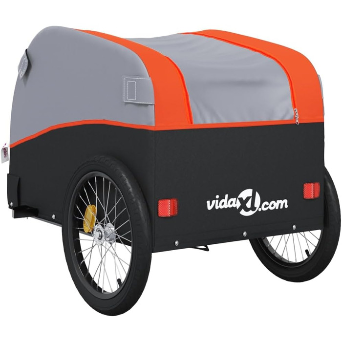 Причіп для собак, вантажний причіп для тварин, чорний та оранжевий, 45 кг, для покупок, подорожей, велосипедний причіп