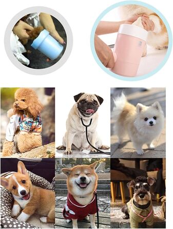 Автоматична чаша для миття лап домашніх тварин | Переносний очищувач лап для собак та котів | Рожевий |