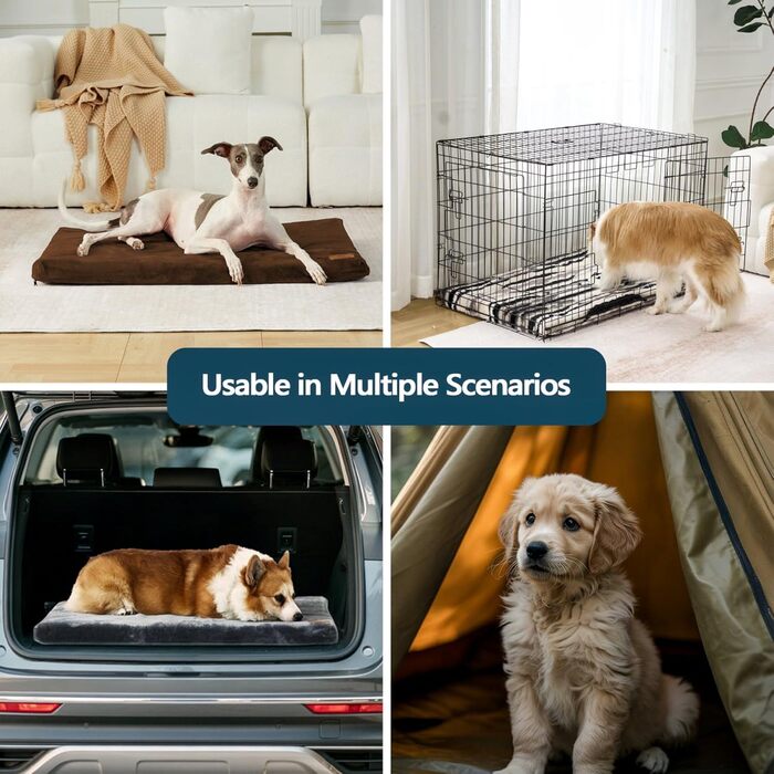 Килимок для собак з Memory Foam, XL, знімний, водонепроникний, для великих собак, 106.7 см, 41x27x2 см, слонова кістка