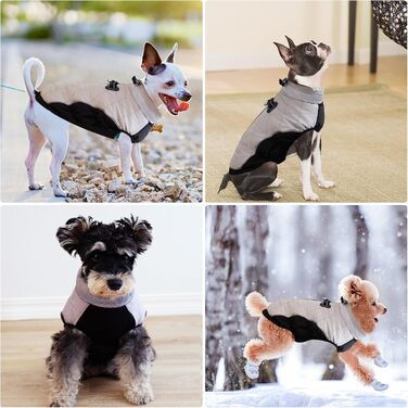 Водонепроникний зимовий одяг для собак Fadcaer: тепла куртка з флісовою підкладкою, світловідбивачі, для холодної погоди, з блискавкою, сірий, розмір Small