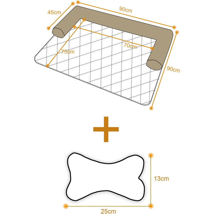 Крісло-ліжко для собак Raikou: зручне та захисне рішення для вашого улюбленця (70x90 см, сірий)