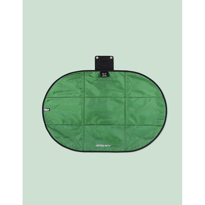 Килимок для собак United Pets Lazy Dog Mat – портативне лежання для собак, складний, для ресторану та подорожей, легкий, чорний/зелений