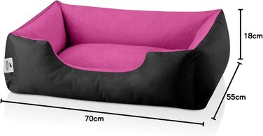 Лягушковий лежак для собак BedDog LUPI, м'який лежак-корзинка для маленьких собак, чорно-сірий, 70x55x18 см