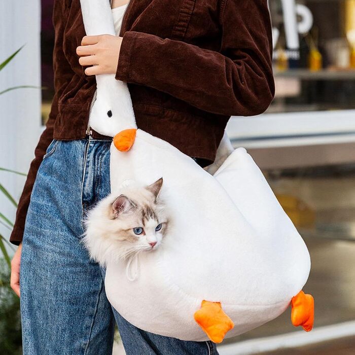Рюкзак-переноска для тварин: регульована передня кишеня для котів та собак, анти-утікання, Anima-дизайн, жорстка підставка, для подорожей, з ременем, для цуценят та кошенят, великий гусак