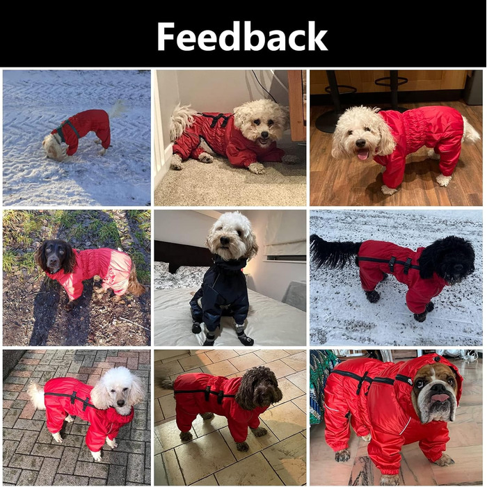 Зимовий комбінезон для собак з ніжкою, водонепроникний, з флісовою підкладкою, вітростійкий, світловідбиваючий, для маленьких та середніх собак, червоний, XL