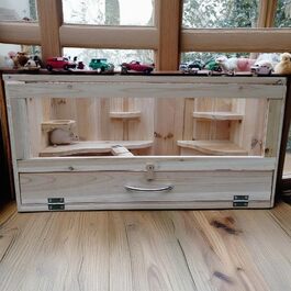 Клітка для хом'яків Mucola 60x35x30 см: дерев'яний загон для гризунів, мишей та щурів