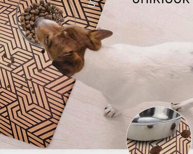 Uniklook килимок для корму собак і котів, екологічний, нетоксичний, водонепроникний, легкий у догляді, стильний дизайн, 41,9×71,1 см