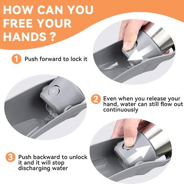 Водяна пляшка для собак, 765 мл, не протікає, з нержавіючої сталі, для прогулянок та активного відпочинку (сіра, 1 шт.)