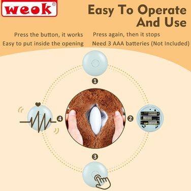 Іграшка-сердечко для собак WEOK - комфортне м'яке ліжко для зняття тривоги, заспокійлива допомога, допомога зі сном, для середніх собак (колір коричневий)