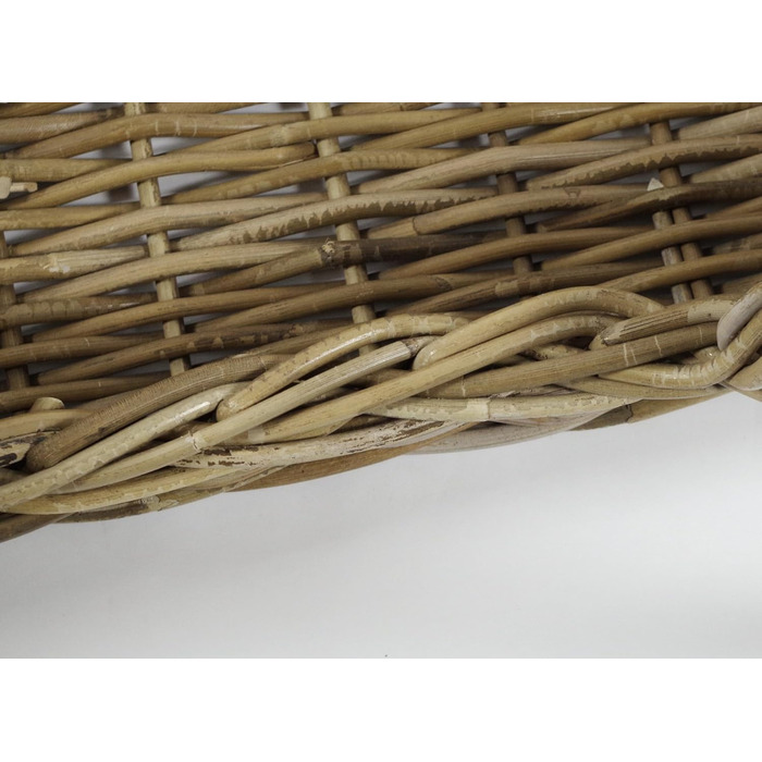 Корзина для собак Kobolo з плетеного ротангу, собаче ліжко з подушкою, 81x62x21 см