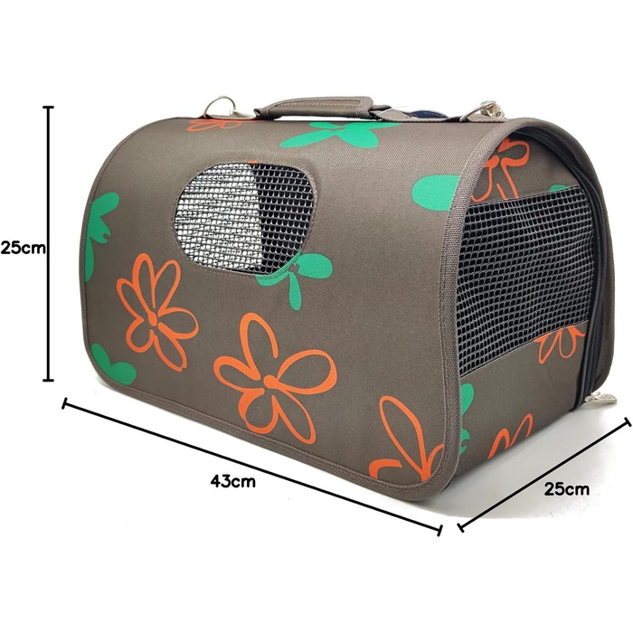 Сумка-переноска для собак, котів та інших тварин BPS Träger Befestigung Tasche. Зручна переноска з тканини, розмір 43.5x25x25 см. Кольори: блакитний, зелений, червоний, чорний.