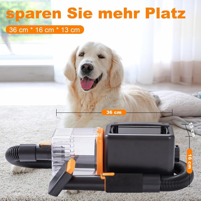 Фен для собак Kanonen-Stil, білий, 2400W, регулювання швидкості та температури, LYCSJDPWH-DE (7 в 1: сушка, пилосос, стрижка)